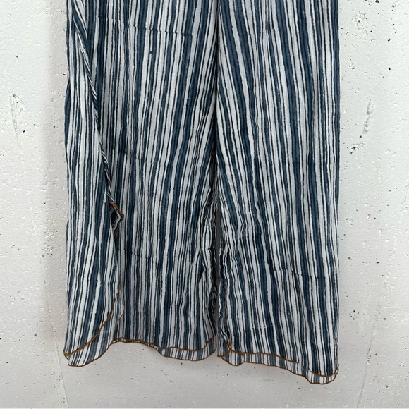 Blu Nomad size 1 XS Geo Blue Striped Wide Leg Bohemian Palazzo Pants Blunomad - Picture 8 of 15